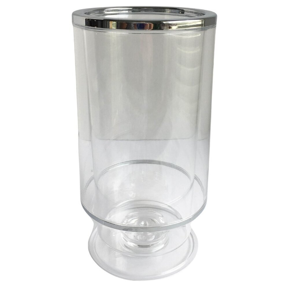 Double Walled White Wine Cooler Counter Container - Acrylic, Clear, Silver